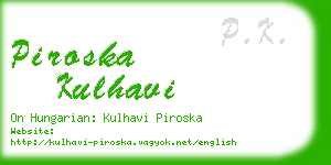 piroska kulhavi business card